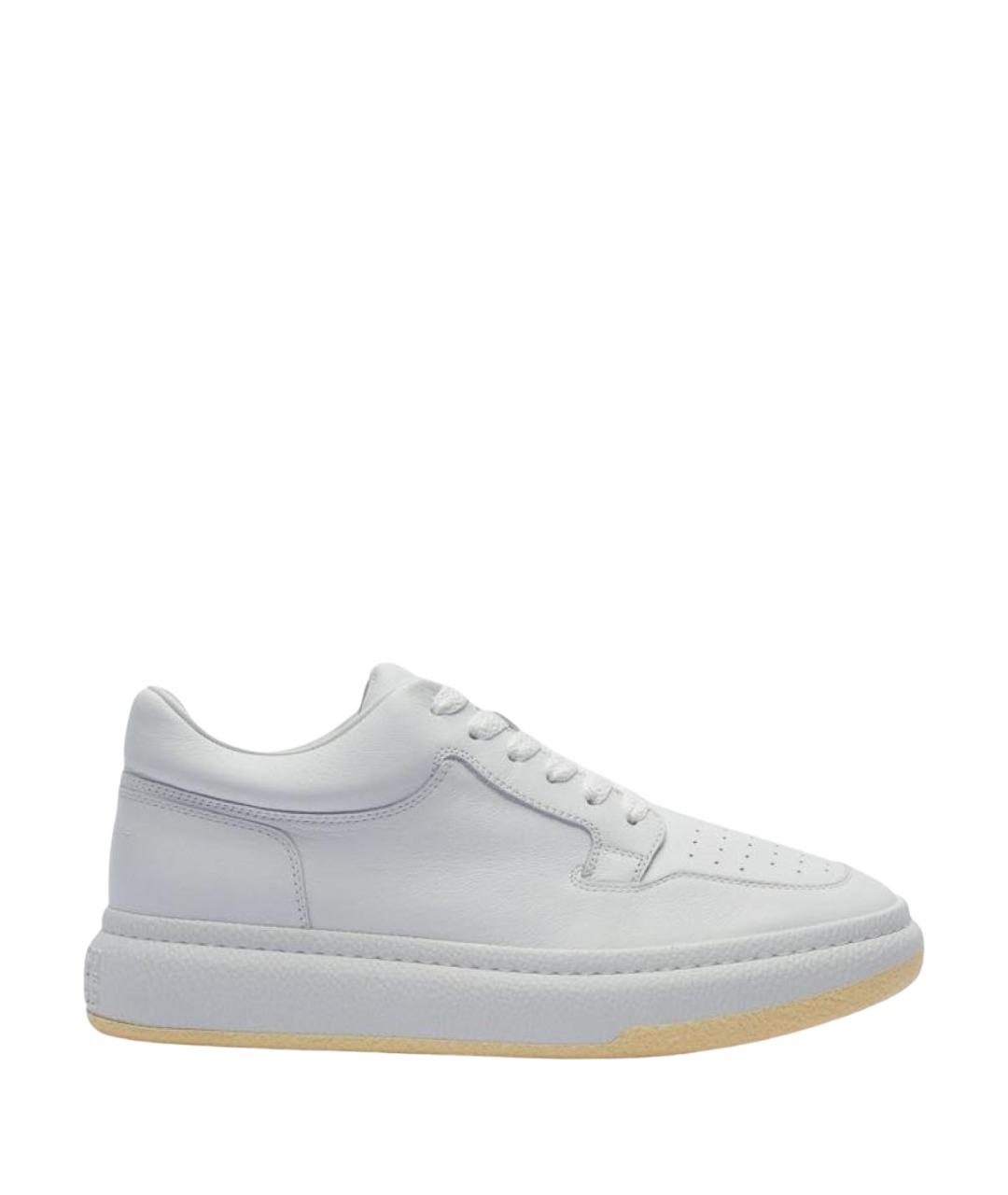 MM6 MAISON MARGIELA Белые кожаные низкие кроссовки / кеды, фото 1