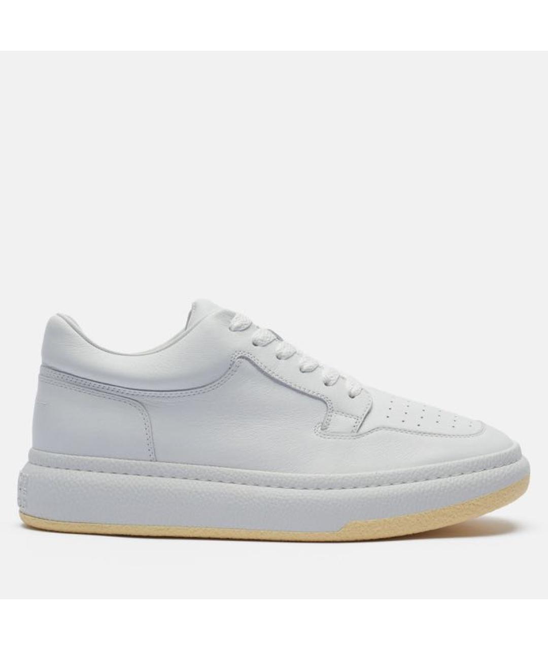 MM6 MAISON MARGIELA Белые кожаные низкие кроссовки / кеды, фото 8
