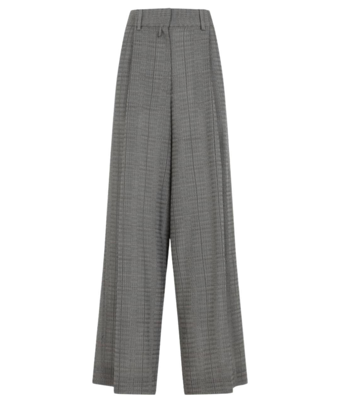 DRIES VAN NOTEN Серые шерстяные брюки широкие, фото 1
