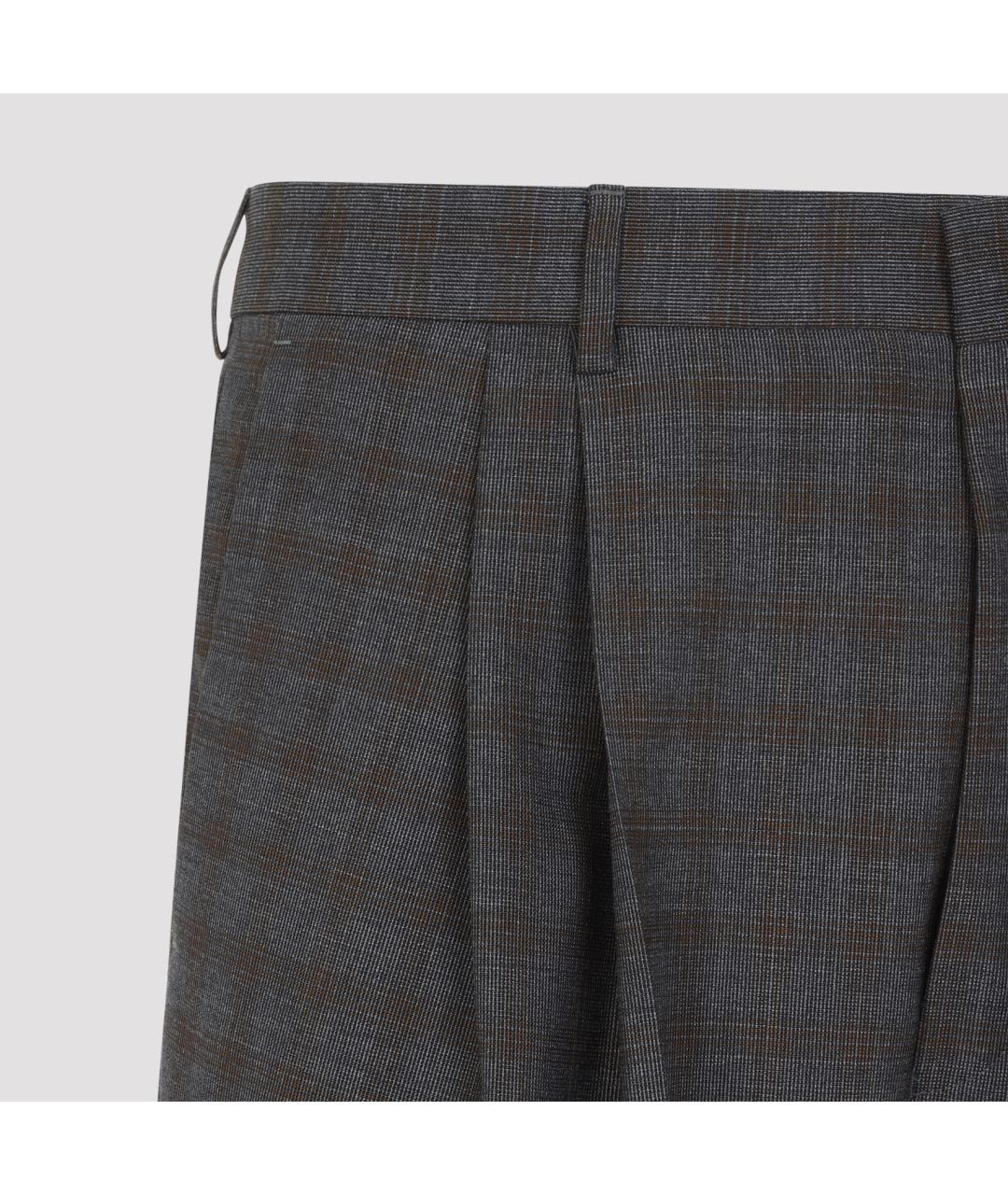 DRIES VAN NOTEN Мульти шерстяные повседневные брюки, фото 4
