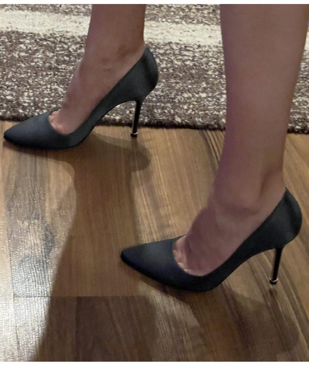 MANOLO BLAHNIK Антрацитовые текстильные туфли, фото 9