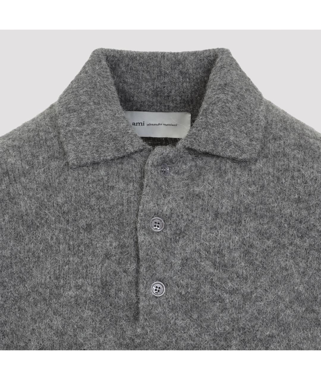 Ami Paris Серый шерстяной джемпер / свитер, фото 4