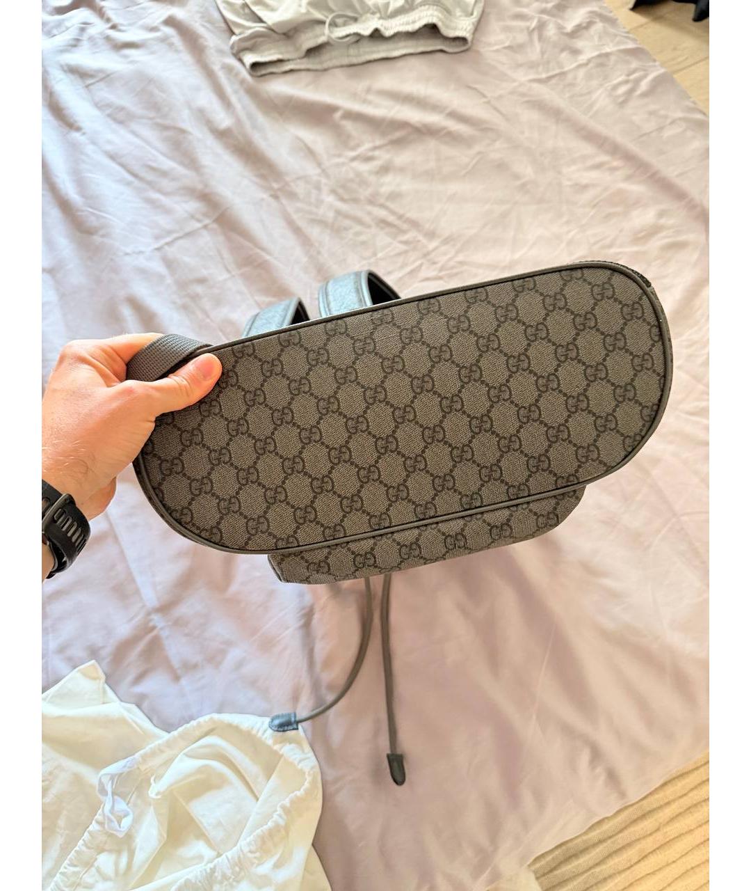 GUCCI Бежевый рюкзак из канвы, фото 5
