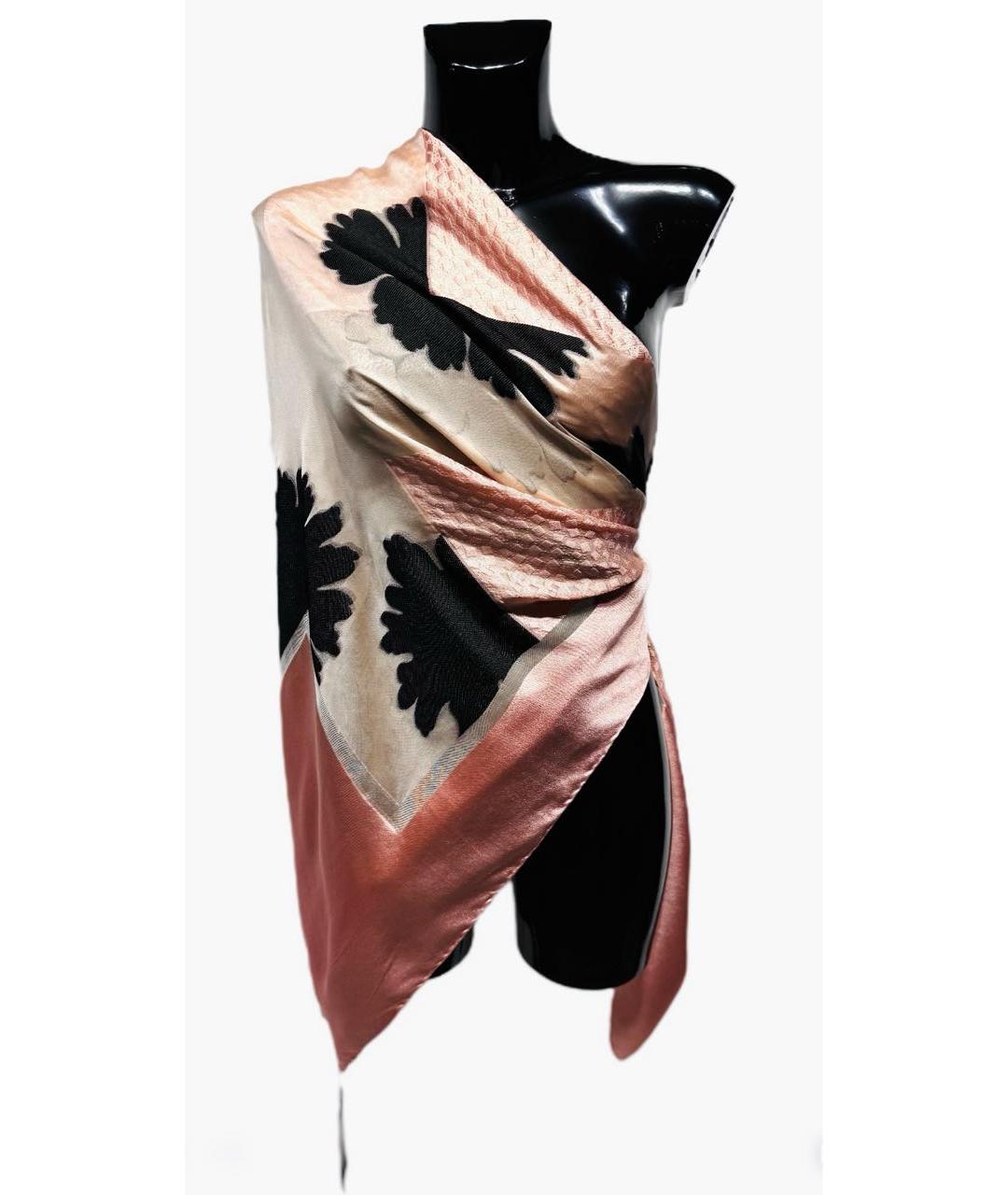ALEXANDER MCQUEEN Розовый шелковый платок, фото 3