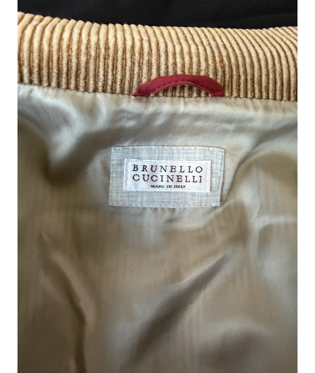 BRUNELLO CUCINELLI Коричневая хлопковая куртка, фото 3