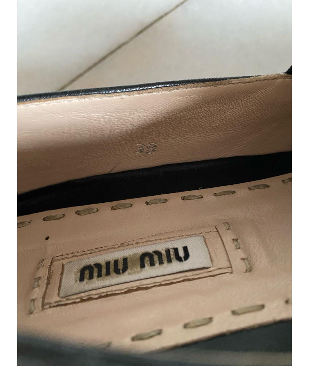 MIU MIU Черные кожаные лоферы, фото 6