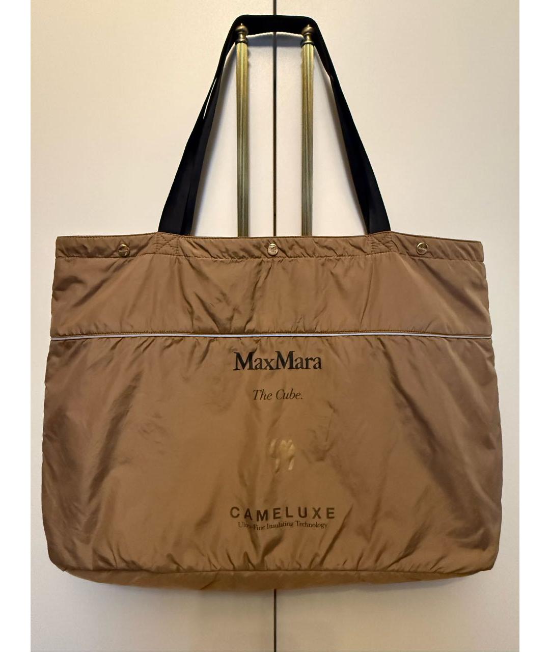 MAX MARA Коричневая синтетическая сумка тоут, фото 9