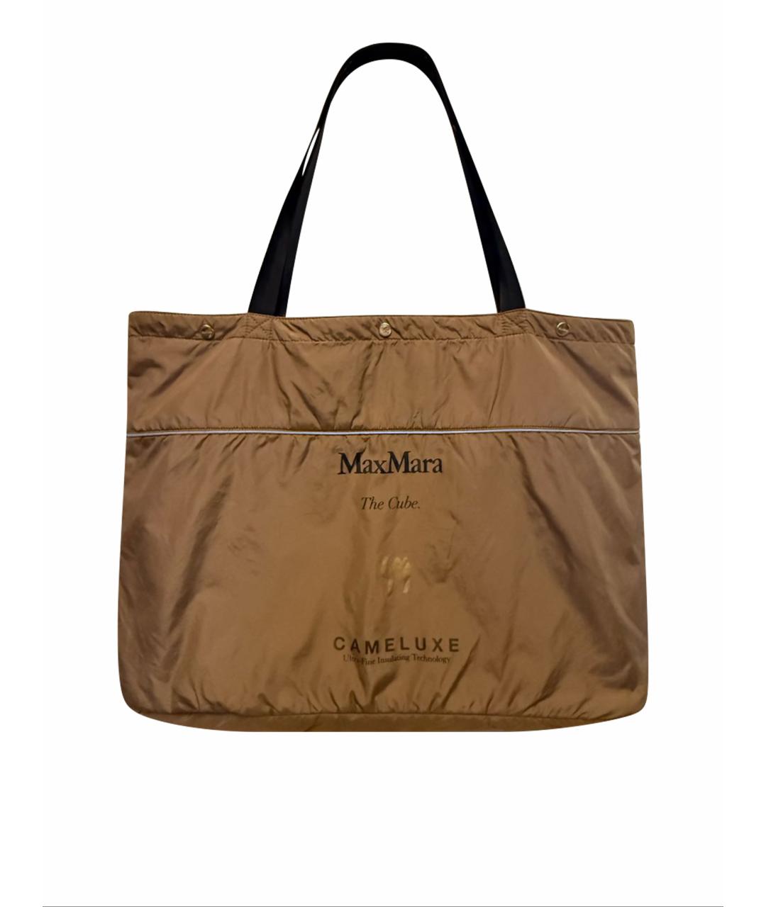 MAX MARA Коричневая синтетическая сумка тоут, фото 1