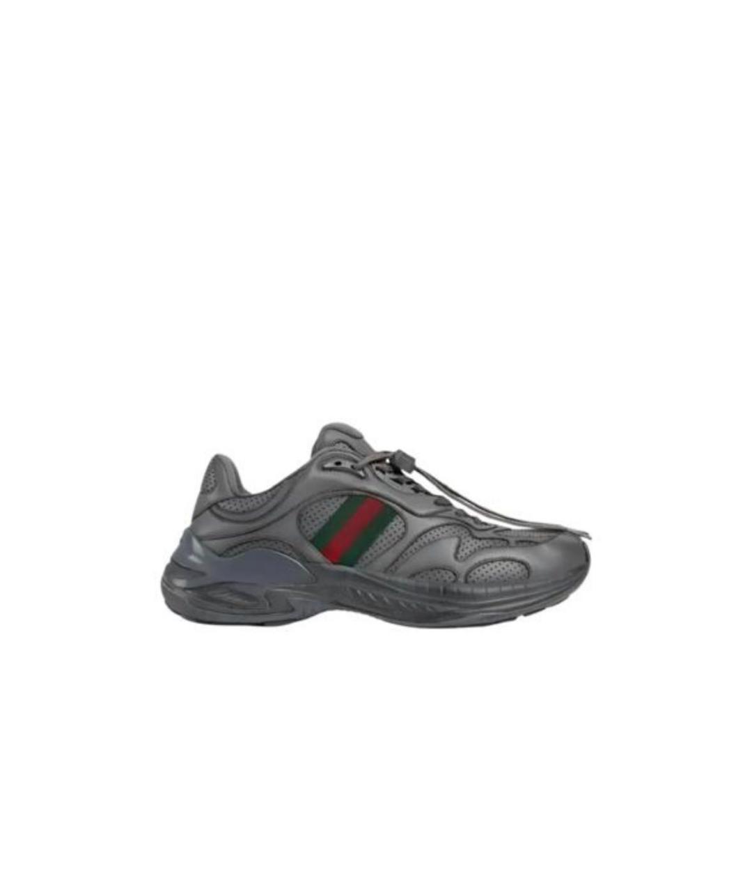 GUCCI Черные синтетические низкие кроссовки / кеды, фото 8