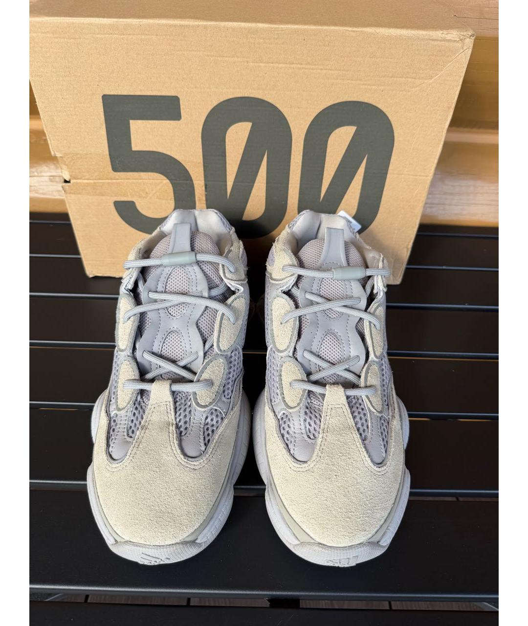 ADIDAS YEEZY Серые замшевые низкие кроссовки / кеды, фото 3