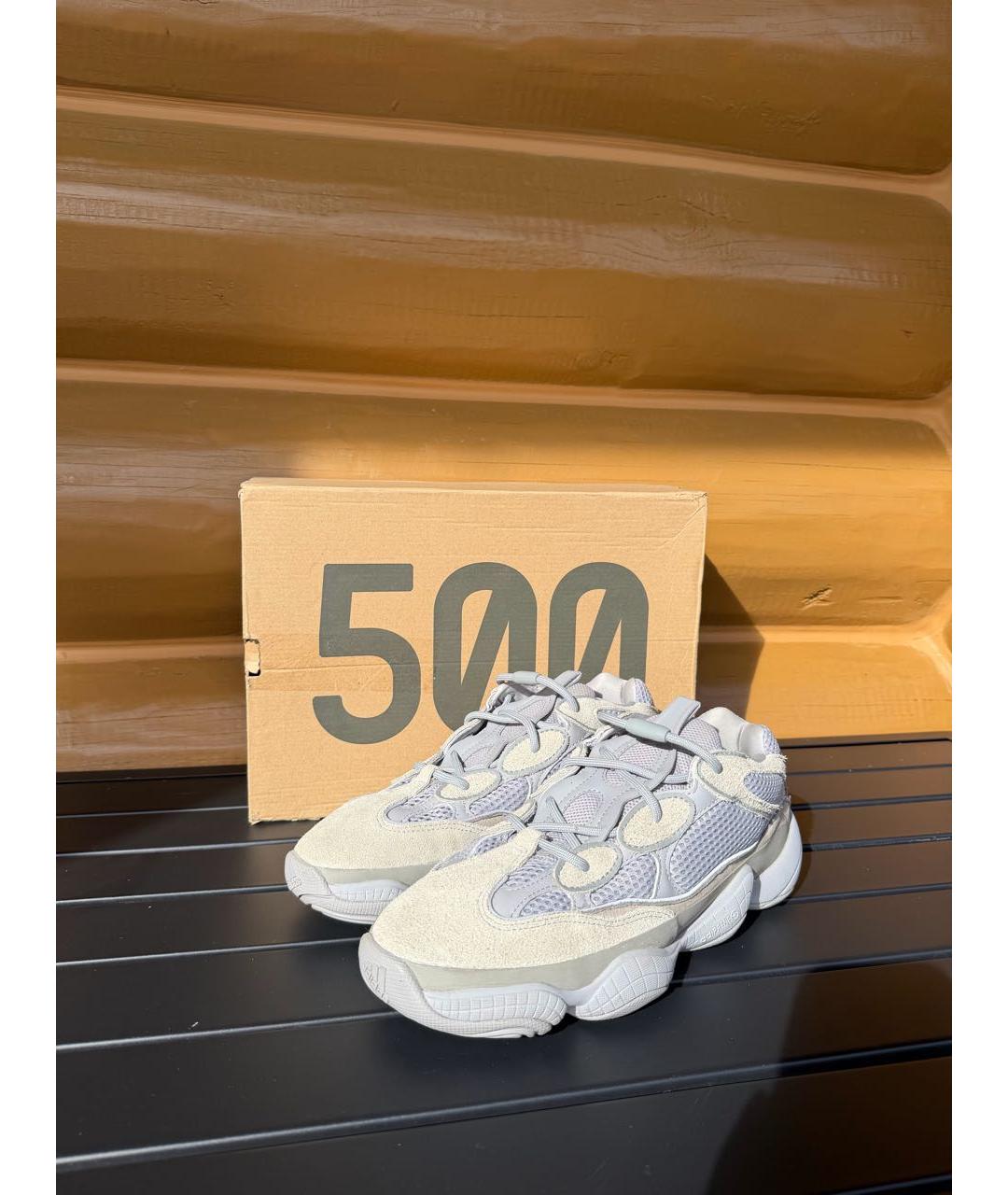 ADIDAS YEEZY Серые замшевые низкие кроссовки / кеды, фото 2