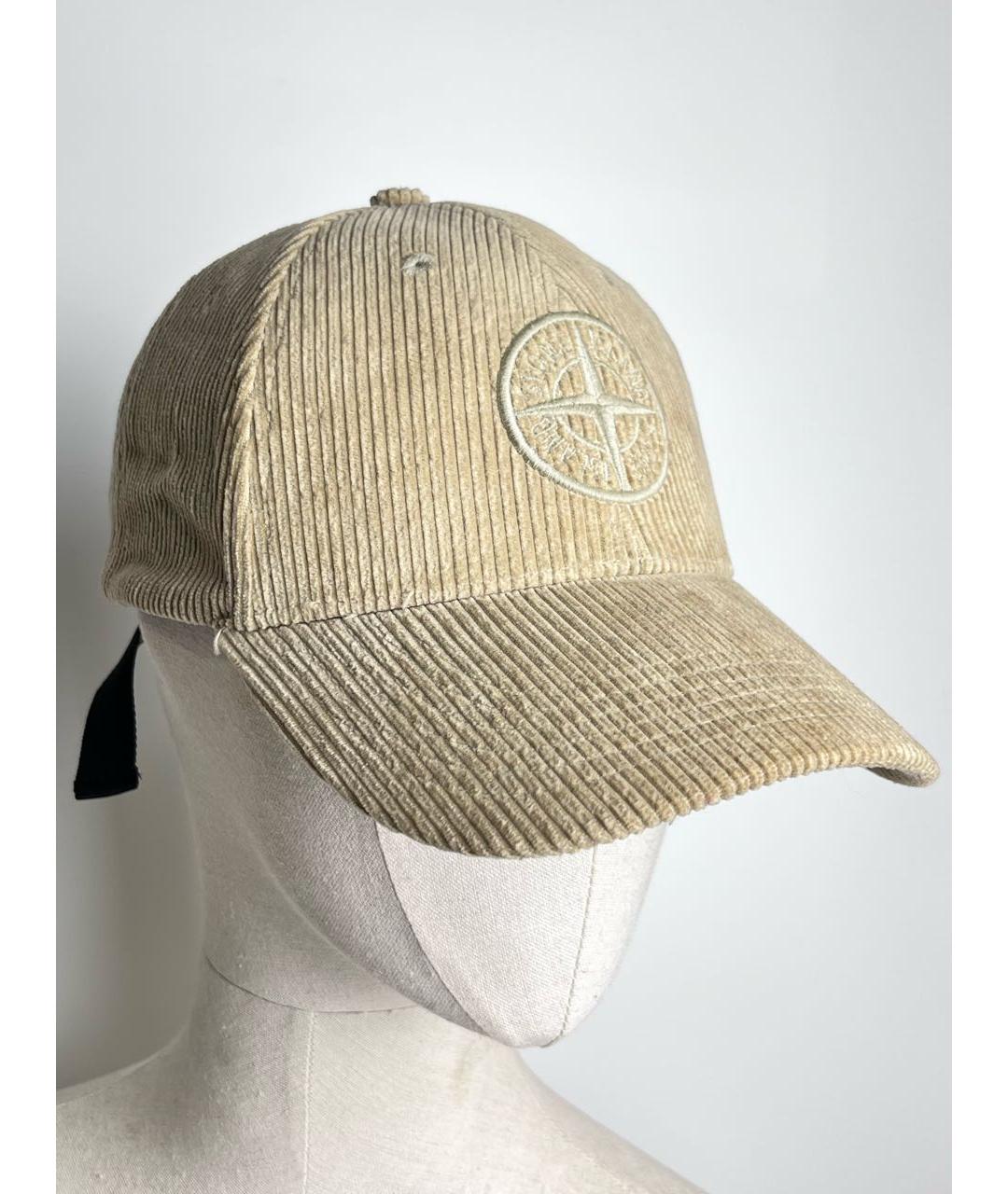 STONE ISLAND Бежевая хлопковая кепка/бейсболка, фото 2