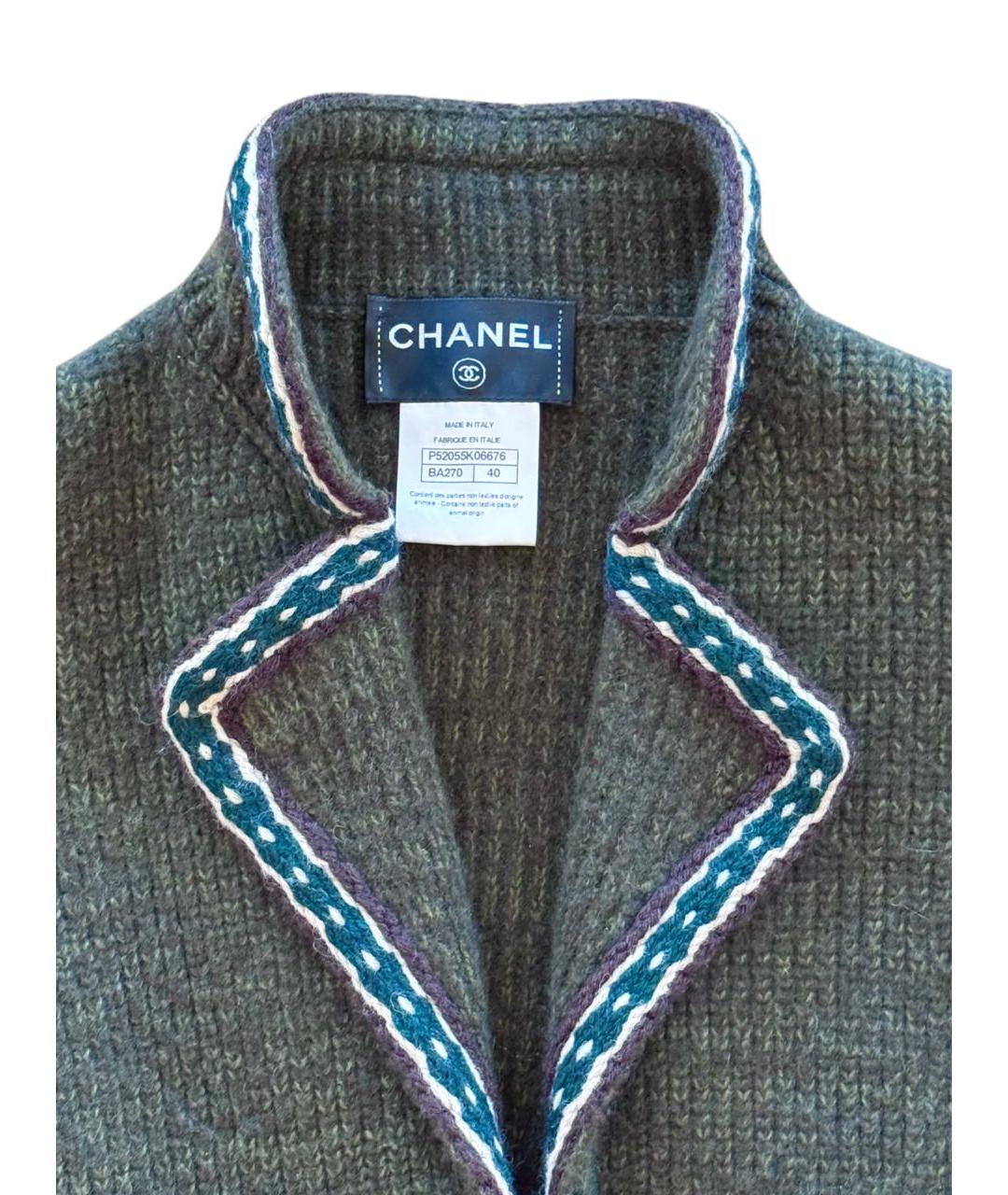 CHANEL Зеленое кашемировое пальто, фото 3