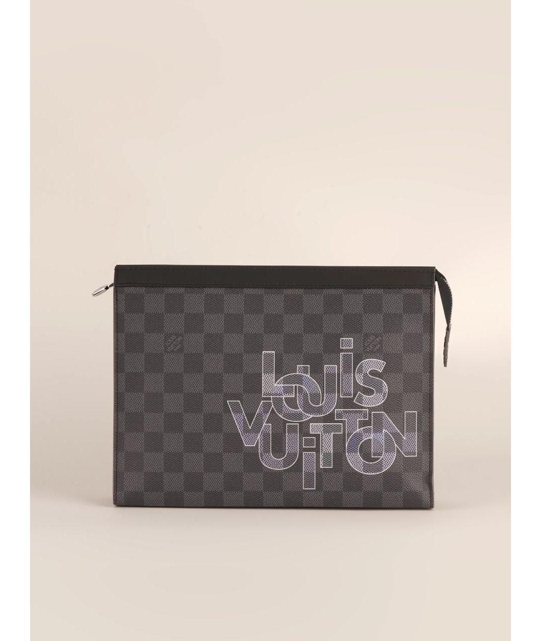 LOUIS VUITTON Черная папка для документов из канвы, фото 9