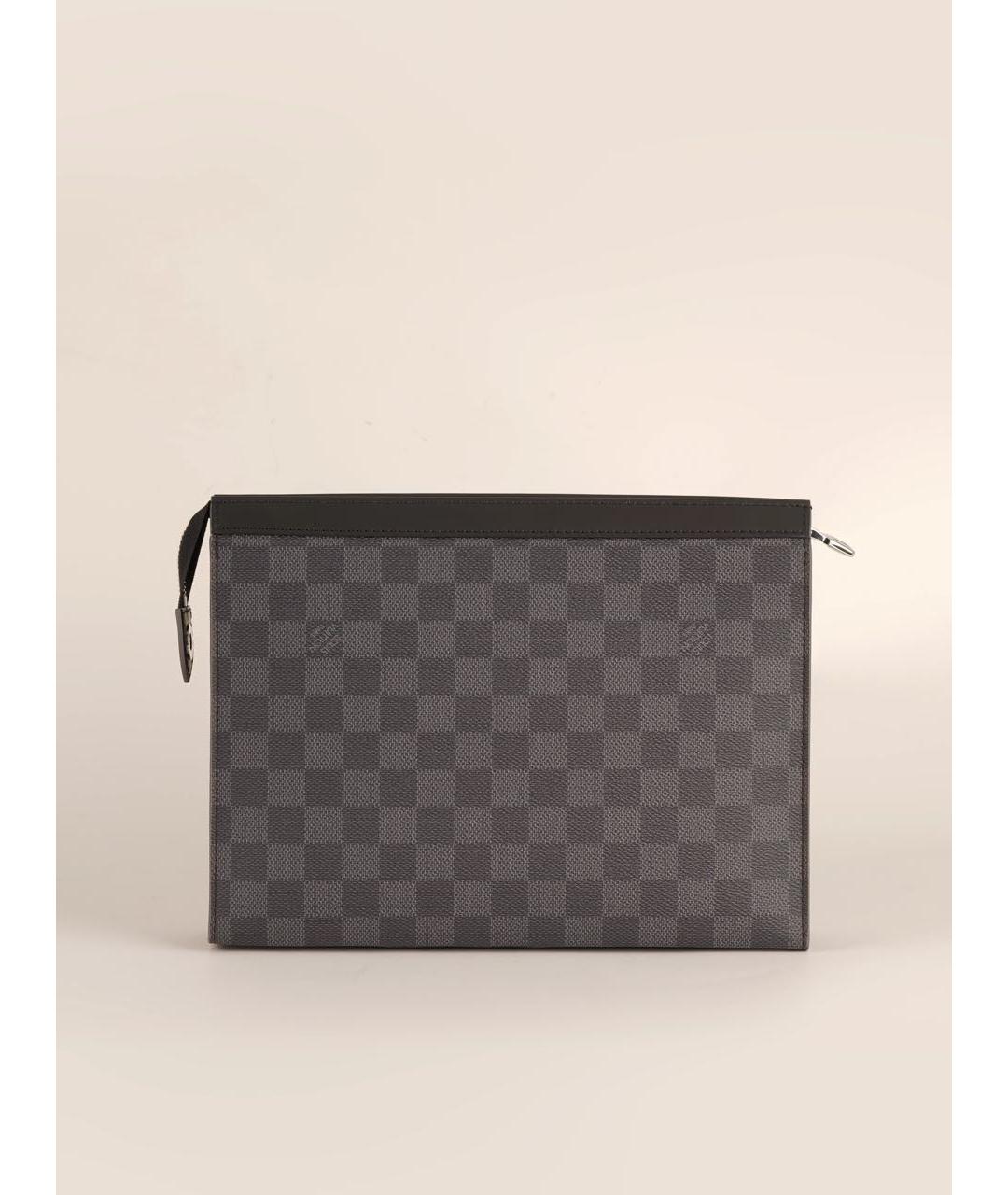 LOUIS VUITTON Черная папка для документов из канвы, фото 3