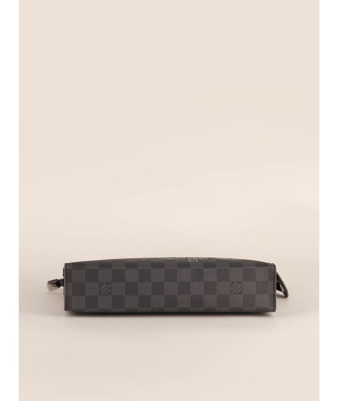 LOUIS VUITTON Черная папка для документов из канвы, фото 6