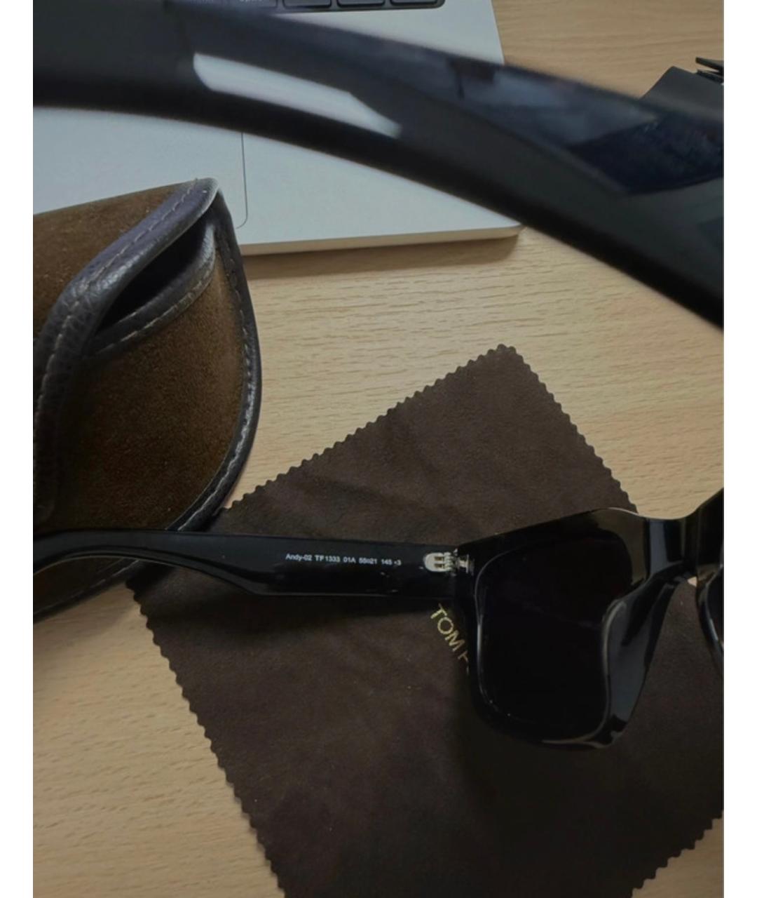 TOM FORD Черные пластиковые солнцезащитные очки, фото 2