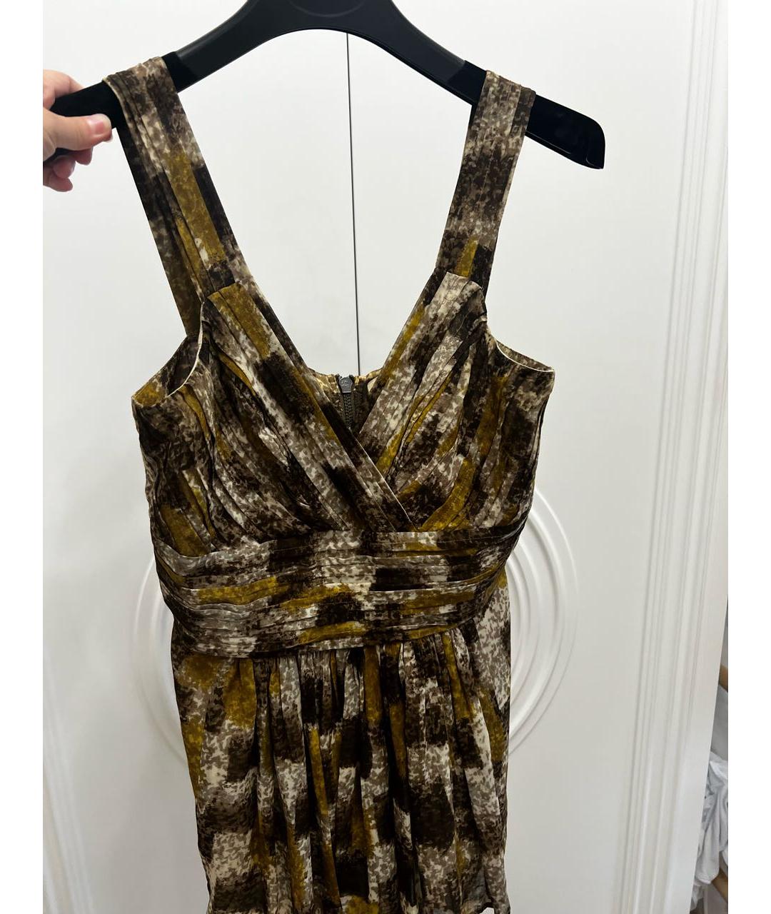 BURBERRY Хаки шелковая блузы, фото 4