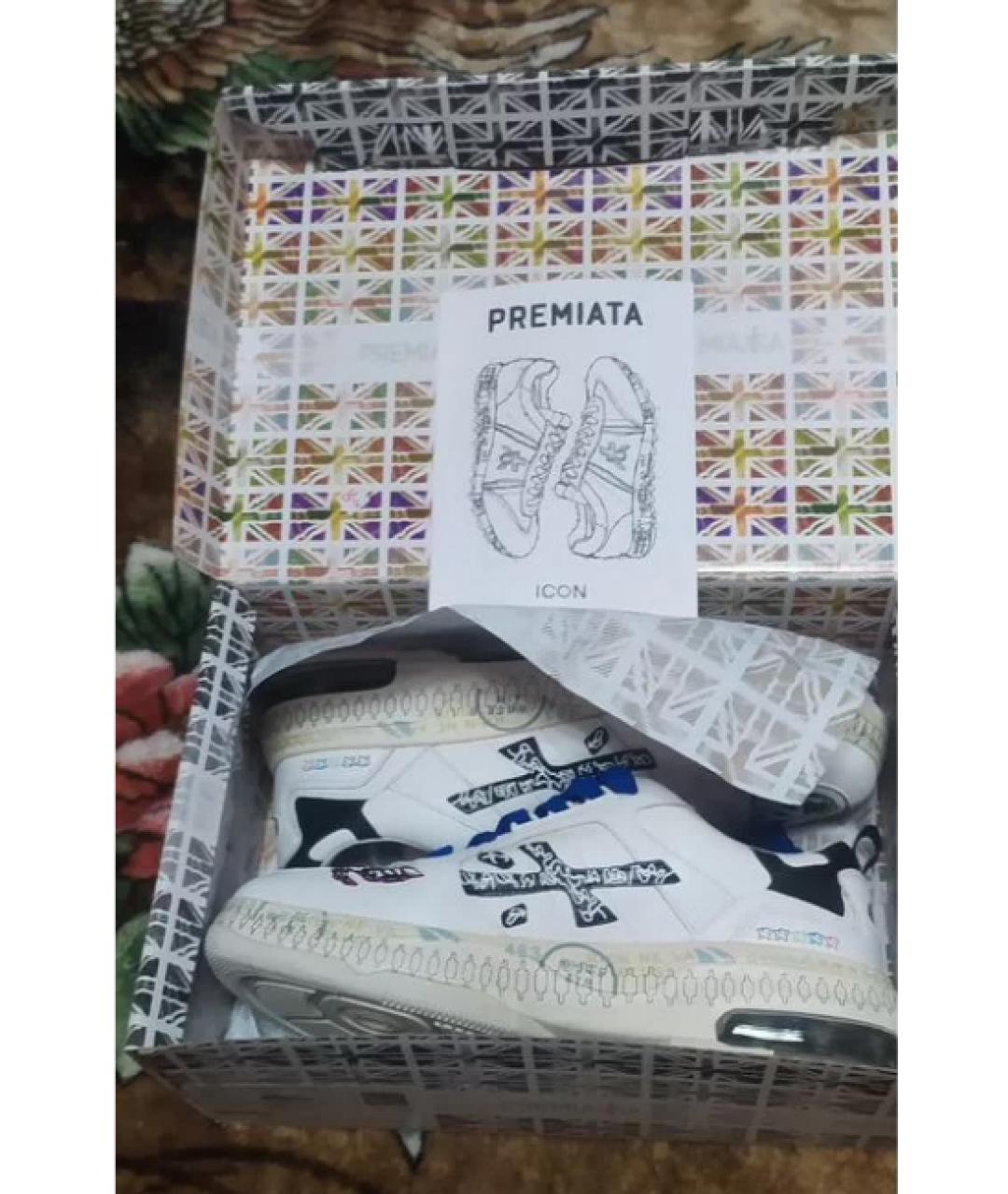 PREMIATA Белые кожаные низкие кроссовки / кеды, фото 9