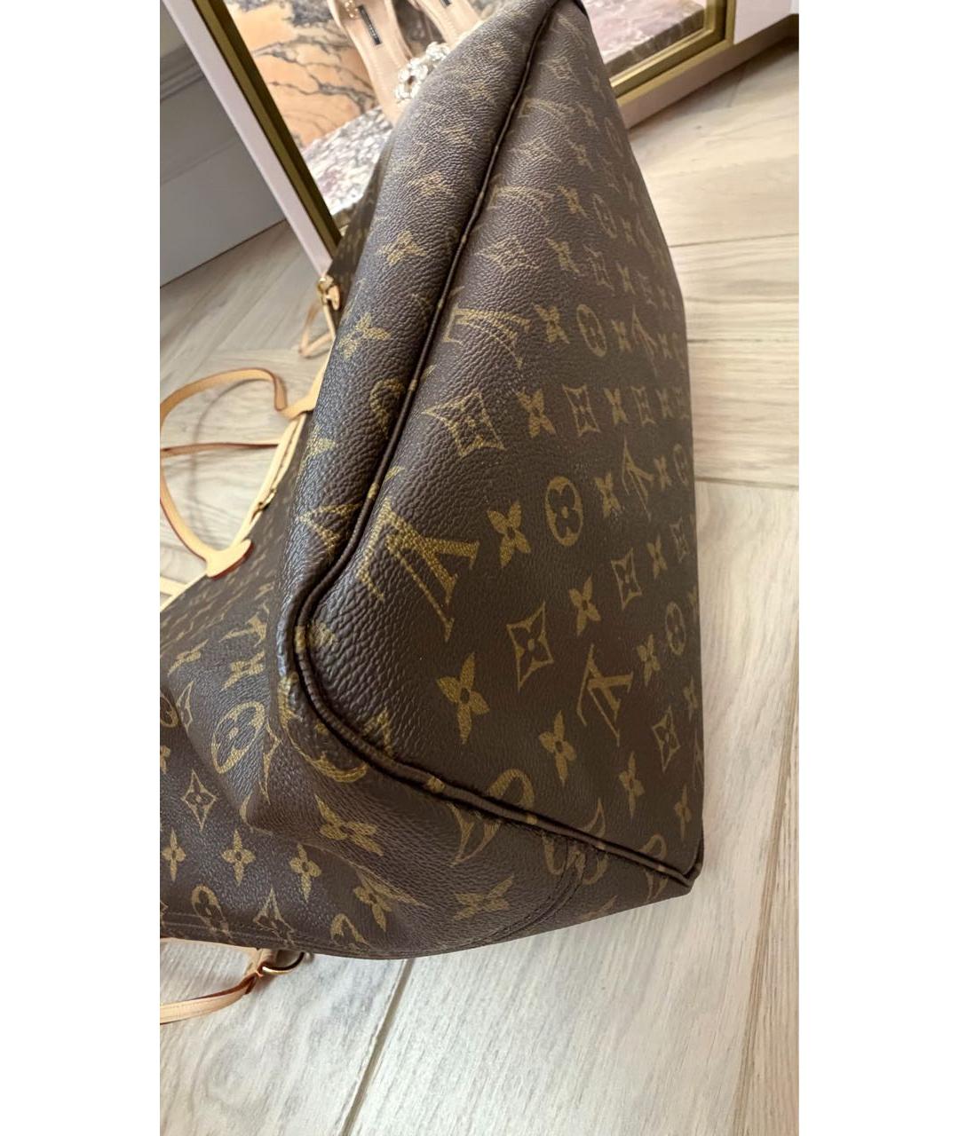 LOUIS VUITTON Коричневая сумка тоут из канвы, фото 4