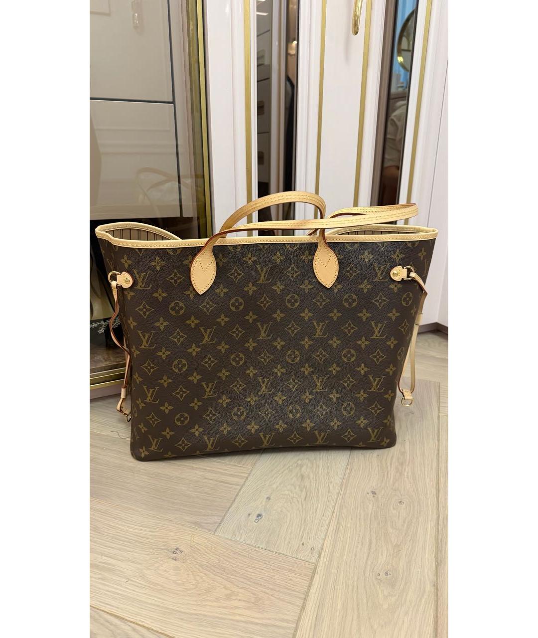 LOUIS VUITTON Коричневая сумка тоут из канвы, фото 9