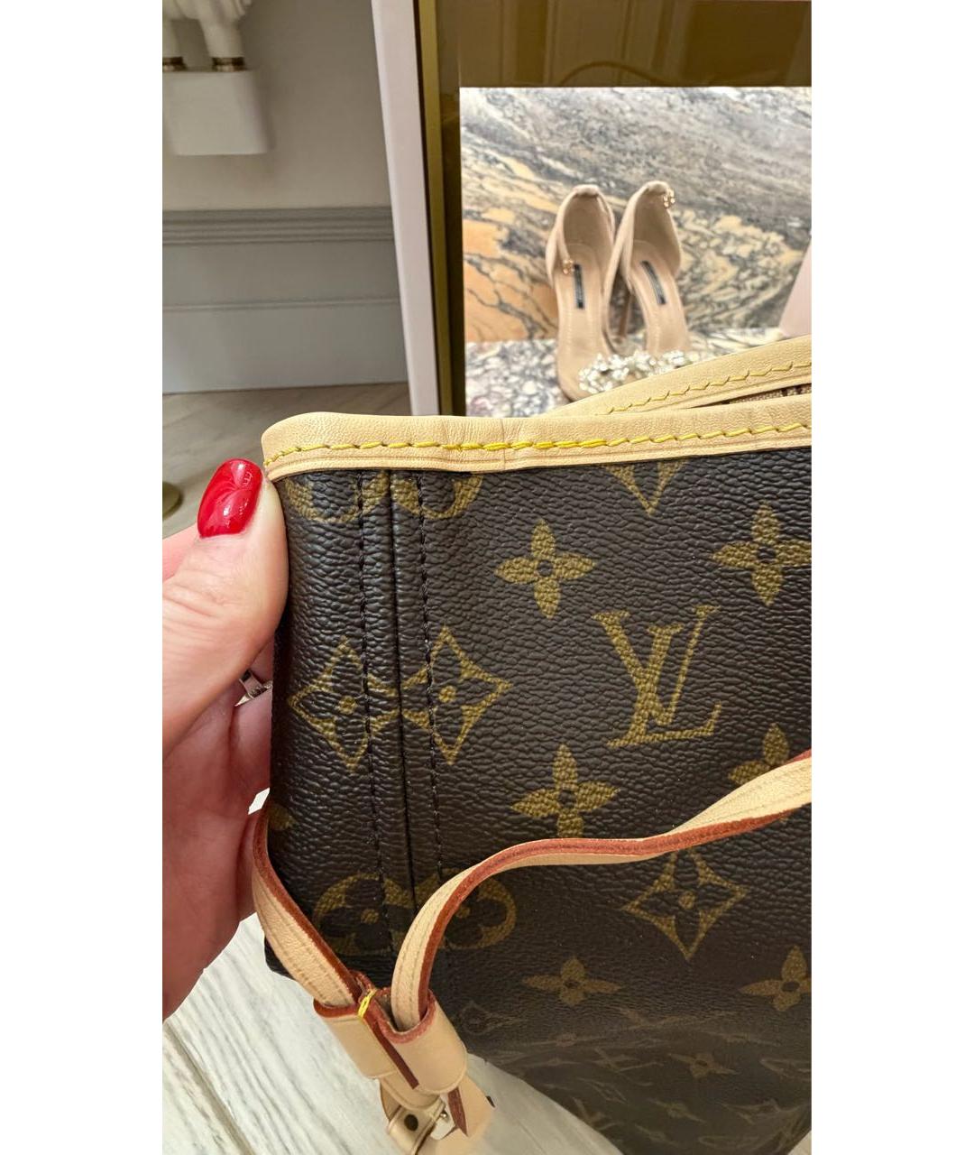 LOUIS VUITTON Коричневая сумка тоут из канвы, фото 8