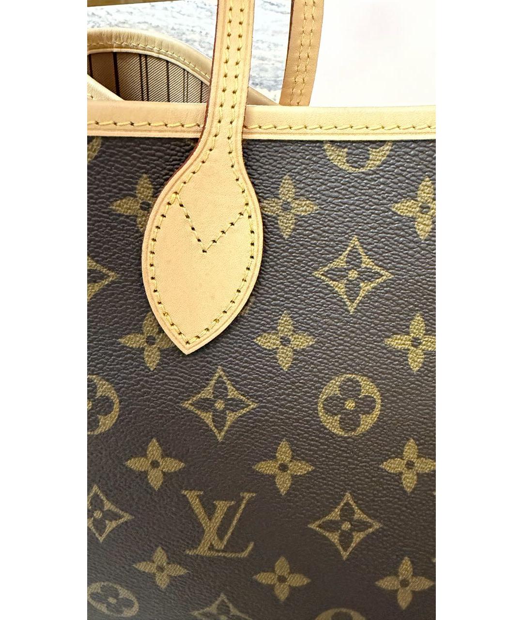 LOUIS VUITTON Коричневая сумка тоут из канвы, фото 7