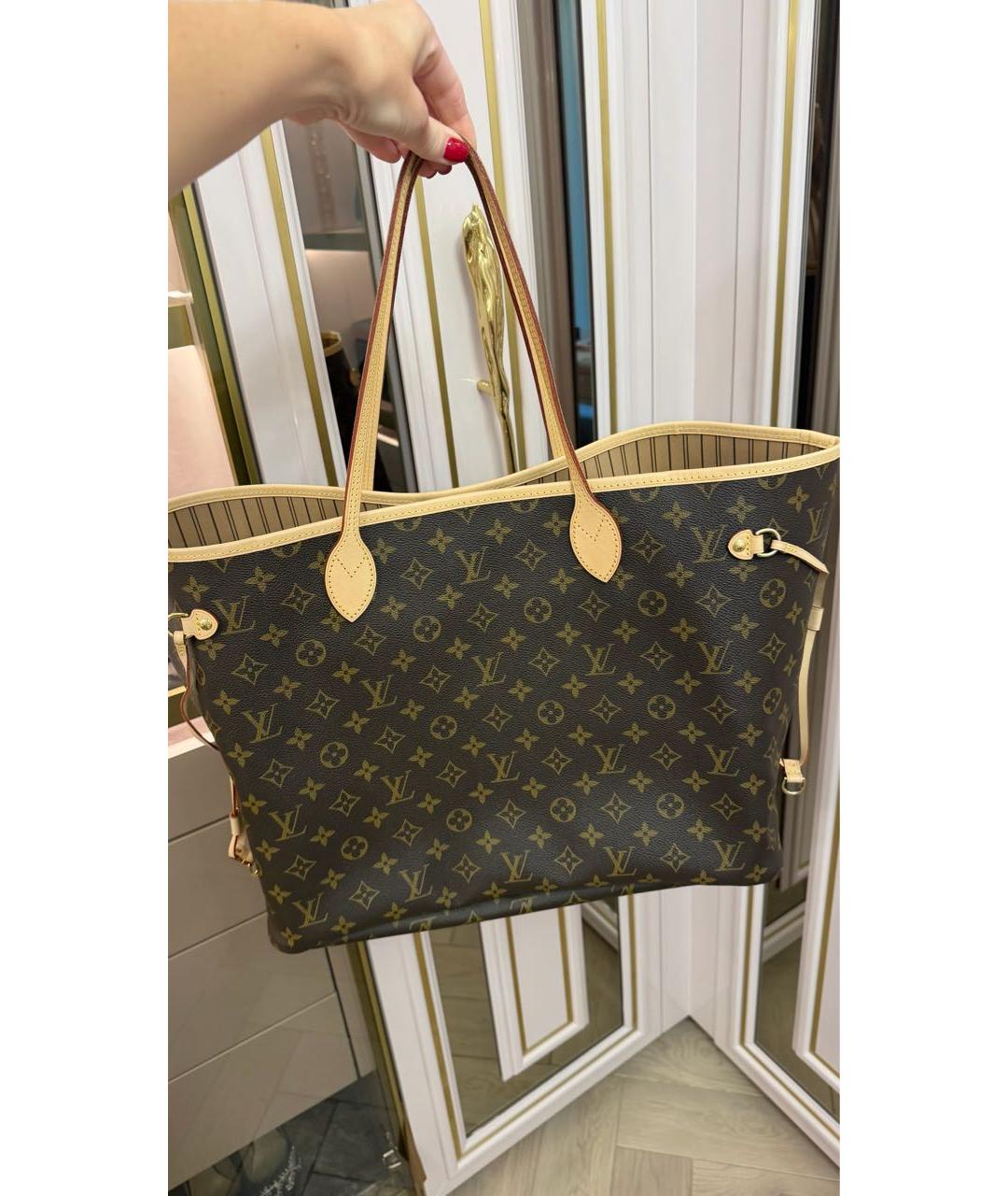 LOUIS VUITTON Коричневая сумка тоут из канвы, фото 6