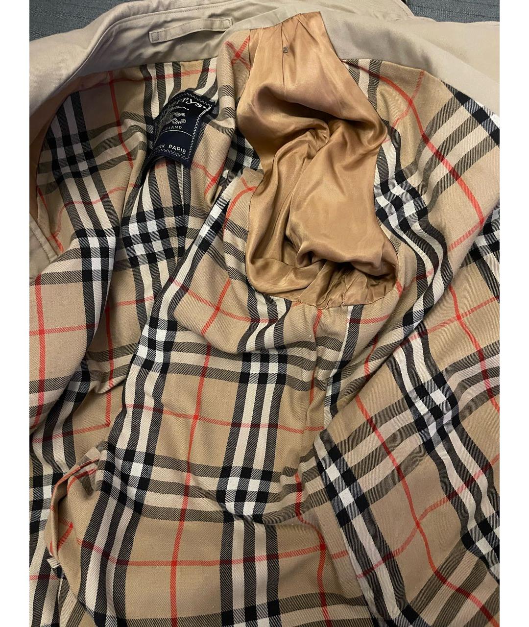 BURBERRY Бежевый хлопко-эластановый тренч/плащ, фото 6