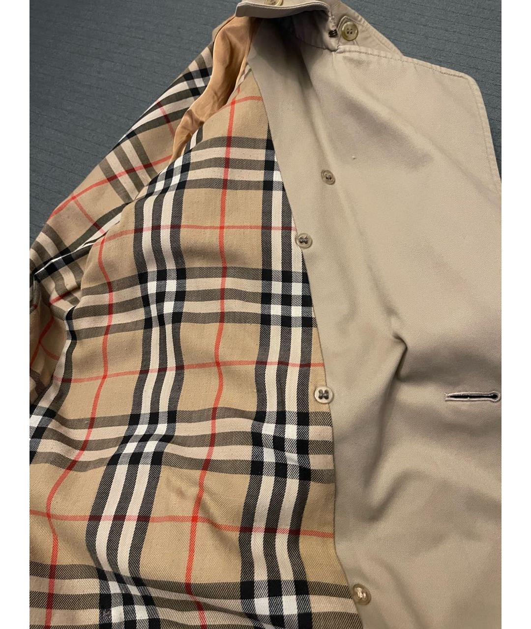 BURBERRY Бежевый хлопко-эластановый тренч/плащ, фото 8