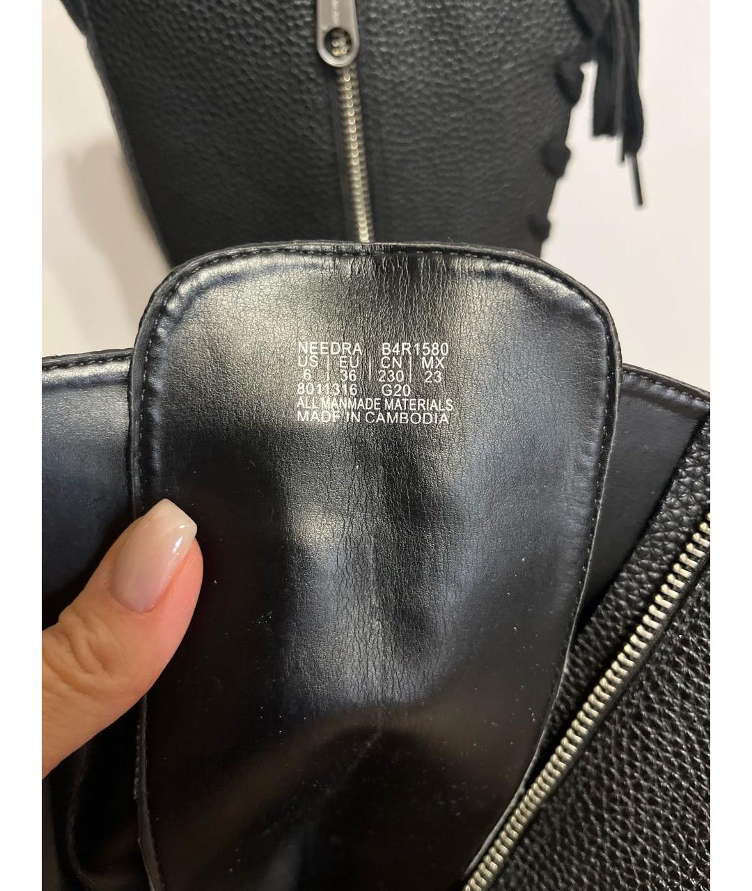 CALVIN KLEIN Черные сапоги из искусственной кожи, фото 7
