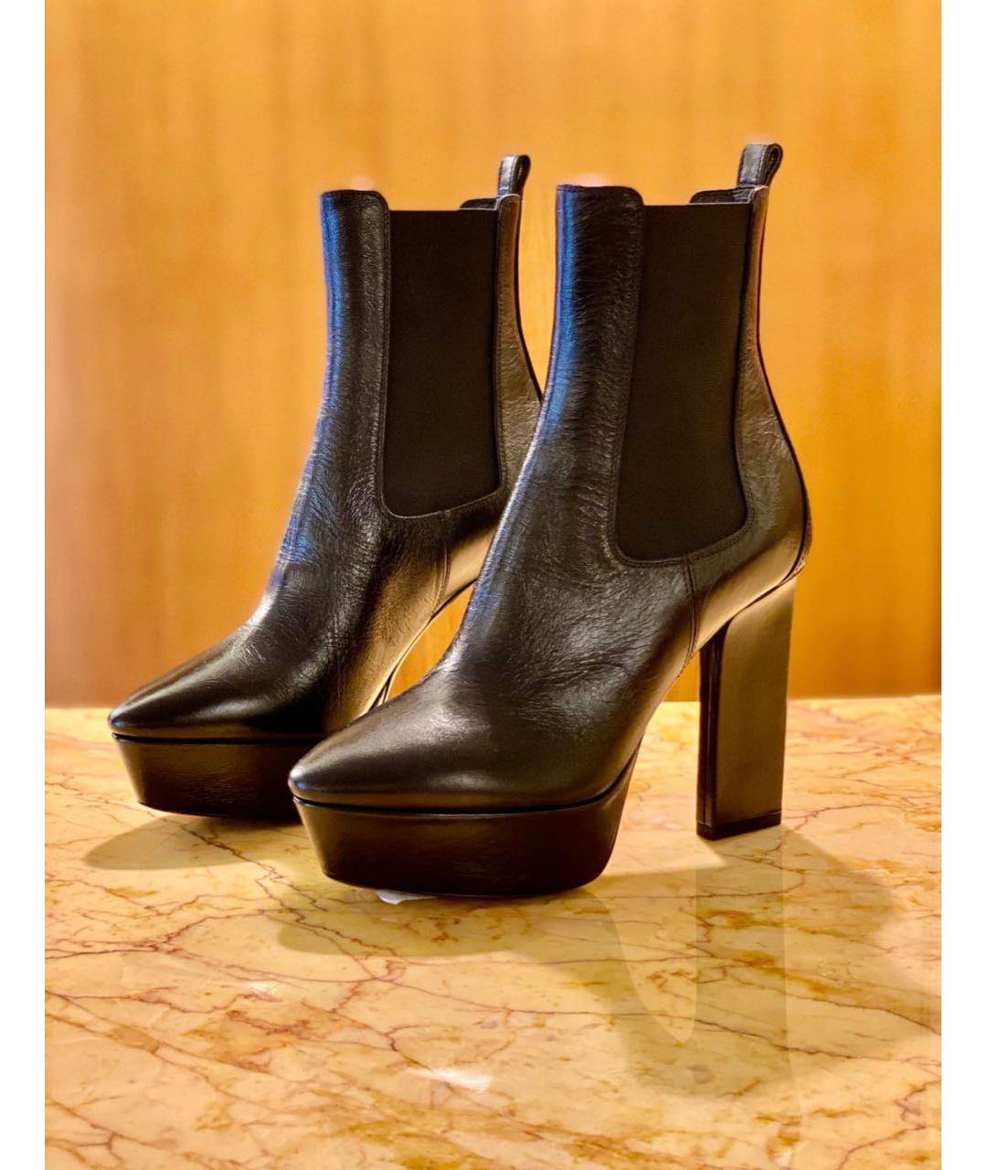 SAINT LAURENT Черные кожаные ботинки, фото 6