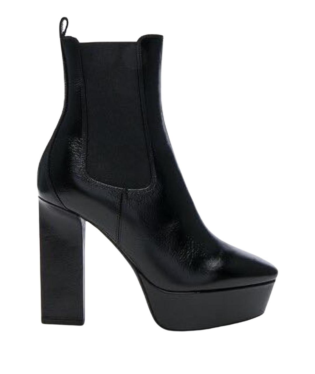 SAINT LAURENT Черные кожаные ботинки, фото 1