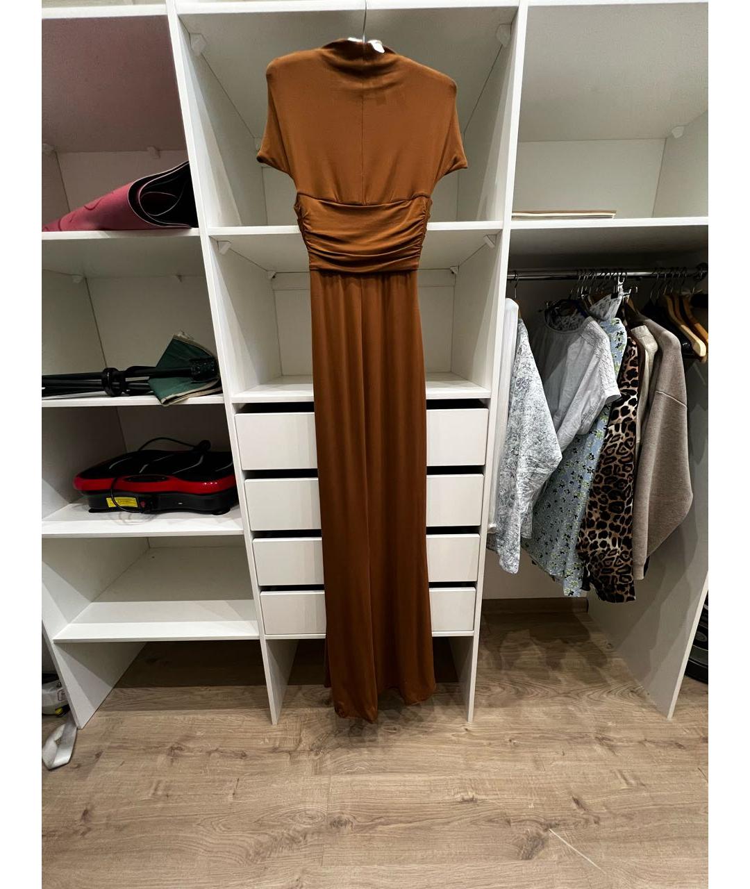 MAX MARA Горчичное вискозное вечернее платье, фото 2