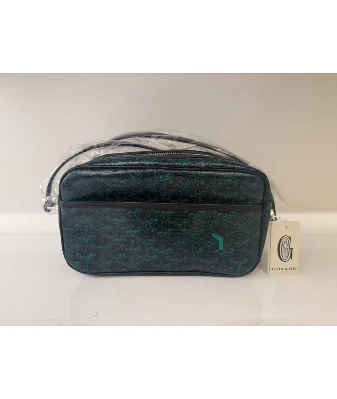 GOYARD Зеленая сумка на плечо из канвы, фото 3