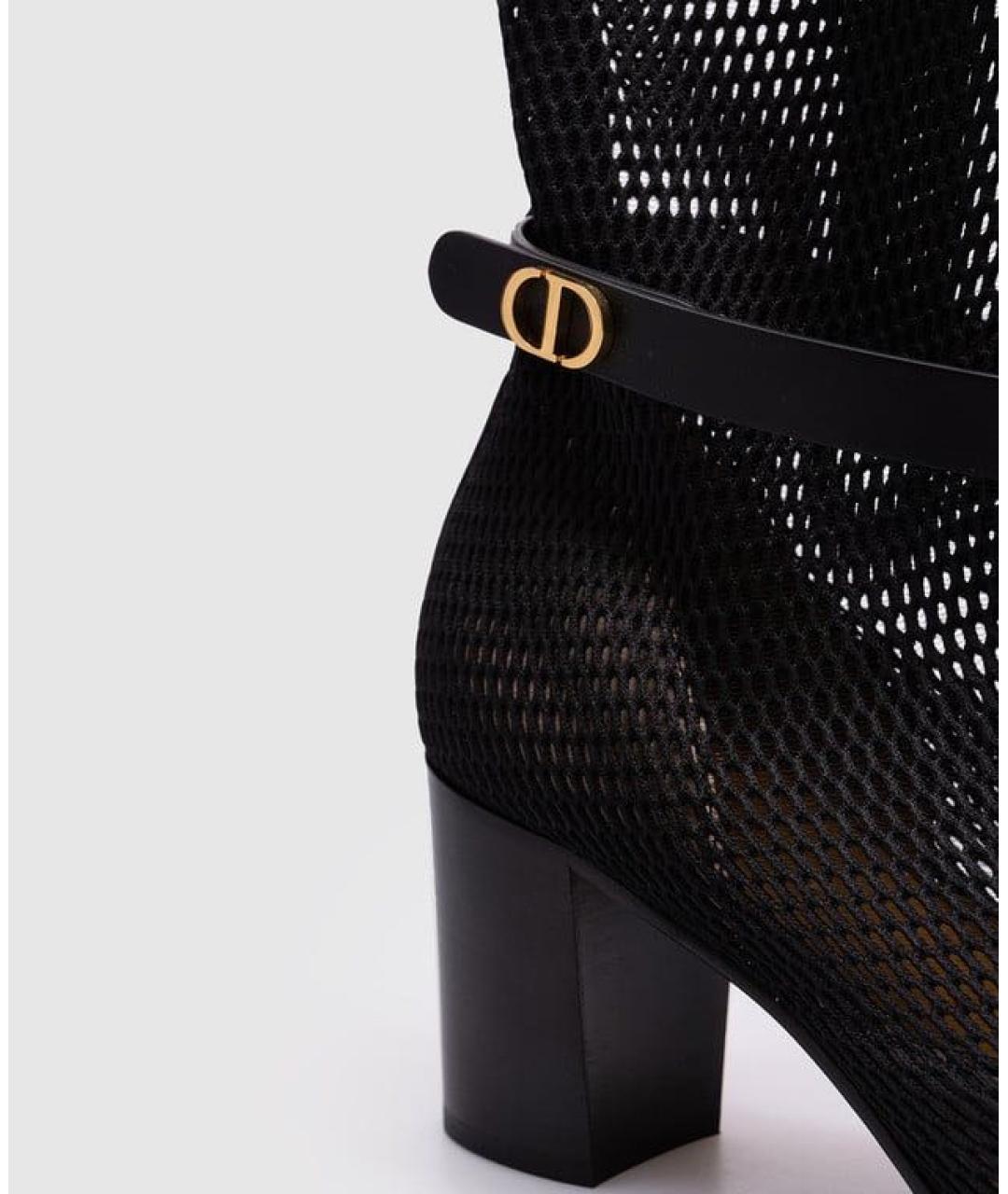 CHRISTIAN DIOR Черные текстильные сапоги, фото 3