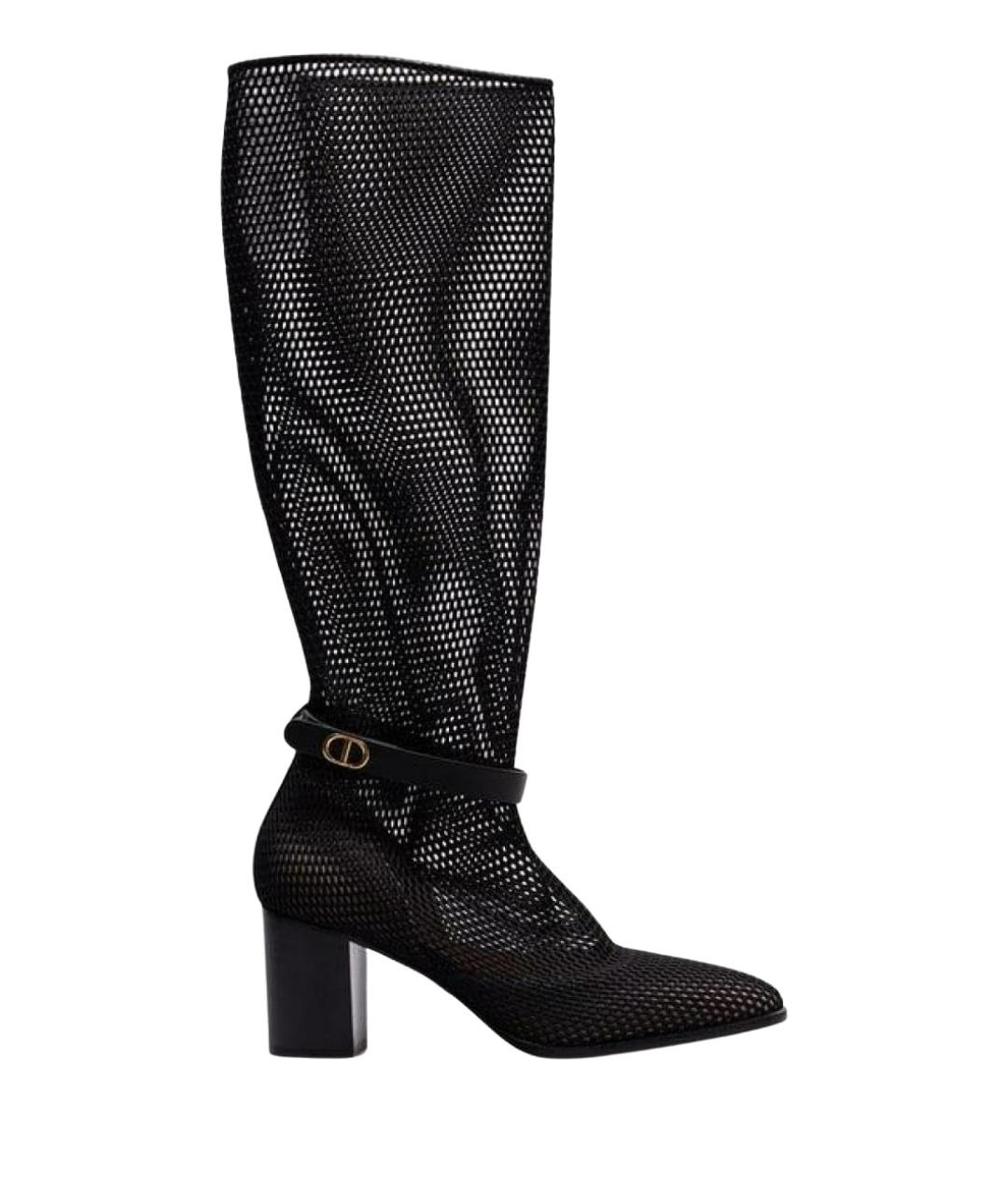 CHRISTIAN DIOR Черные текстильные сапоги, фото 1