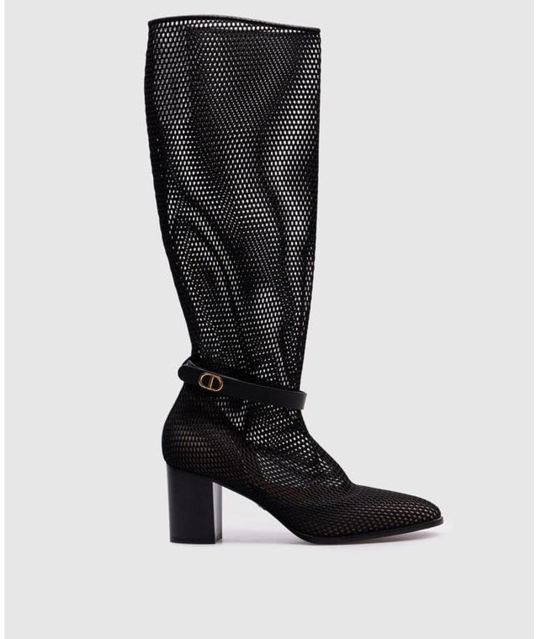 CHRISTIAN DIOR Черные текстильные сапоги, фото 7