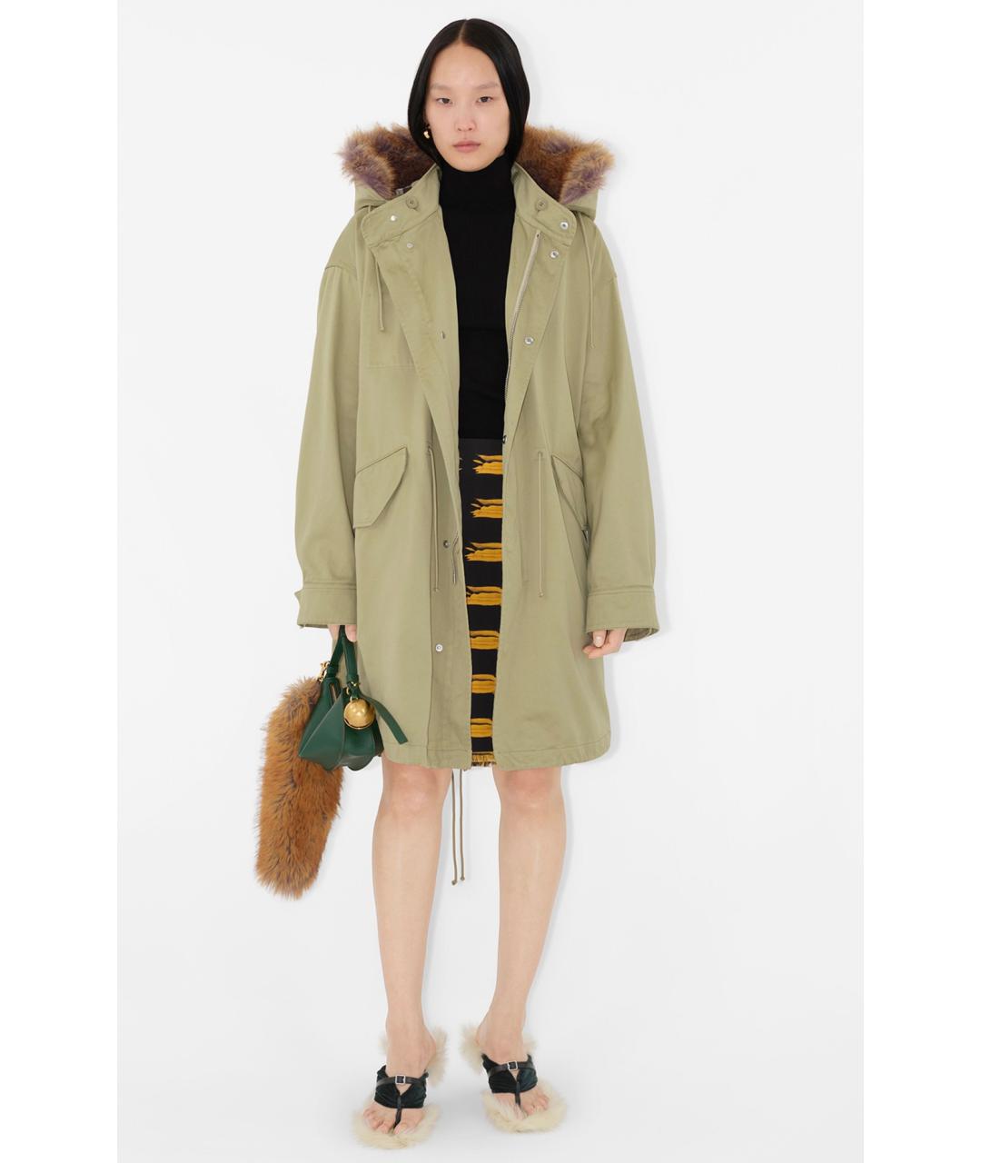 BURBERRY Зеленая хлопковая парка, фото 4
