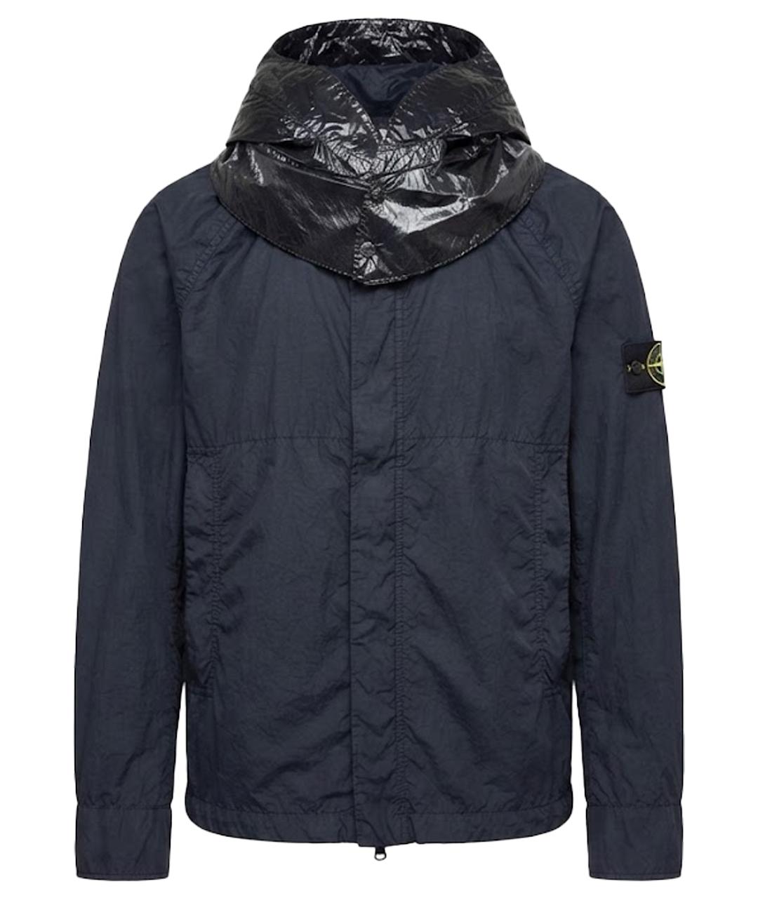 STONE ISLAND Темно-синяя полиамидовая куртка, фото 1