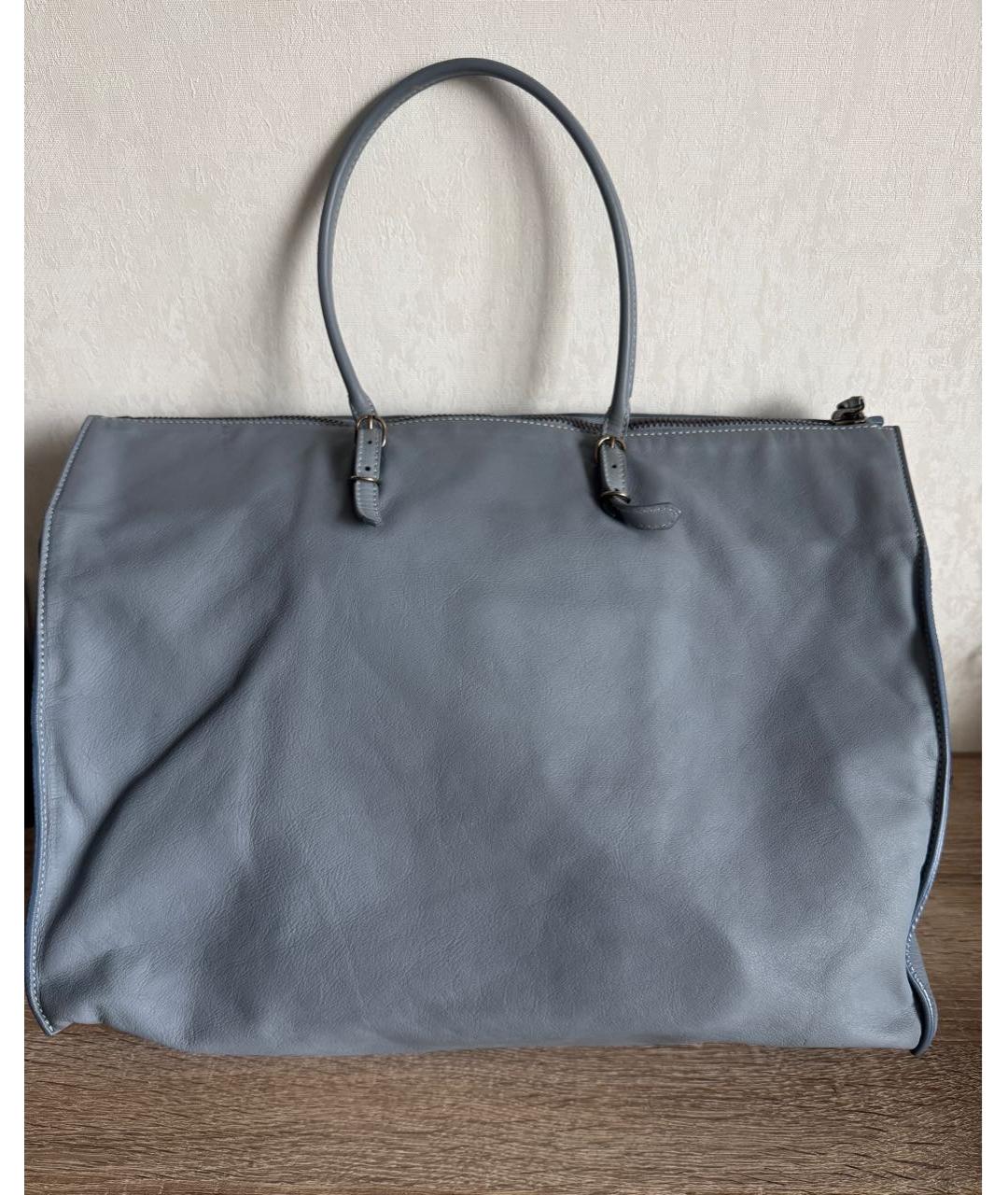 BALENCIAGA Серая кожаная сумка тоут, фото 2