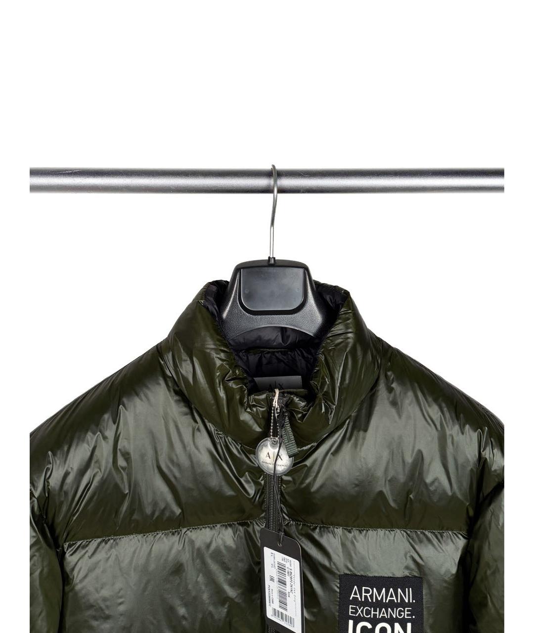 ARMANI EXCHANGE Зеленый полиамидовый пуховик, фото 3