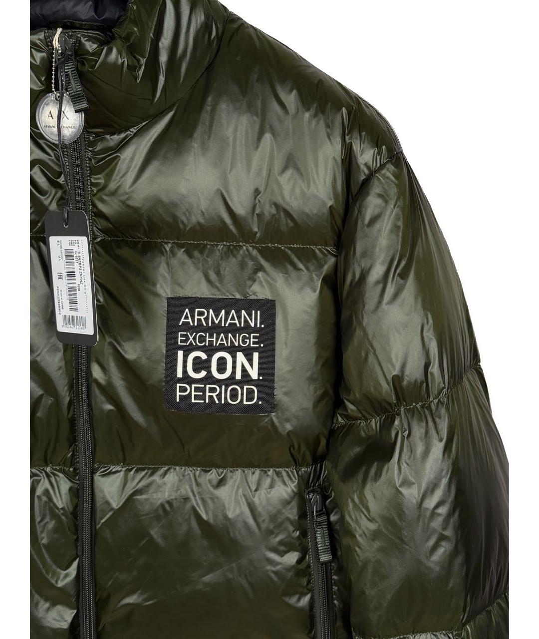 ARMANI EXCHANGE Зеленый полиамидовый пуховик, фото 5