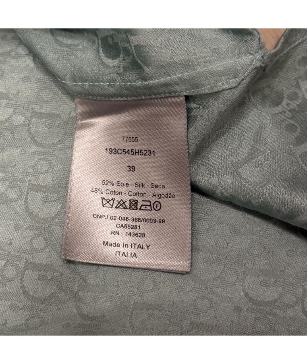 CHRISTIAN DIOR Бирюзовая шелковая кэжуал рубашка, фото 4