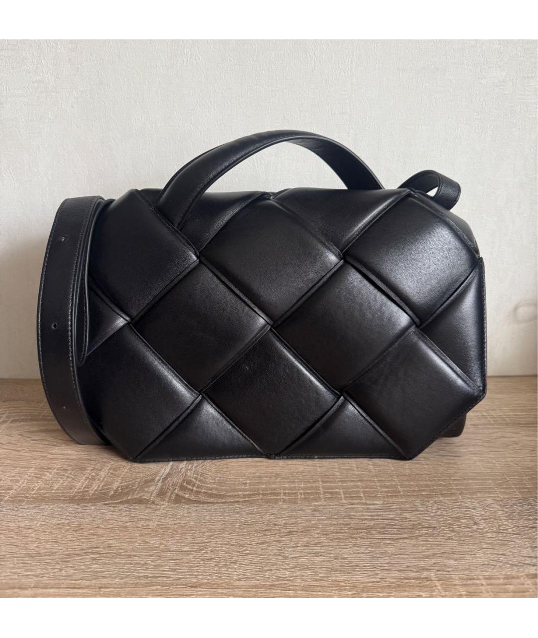 BOTTEGA VENETA Черная кожаная сумка через плечо, фото 9