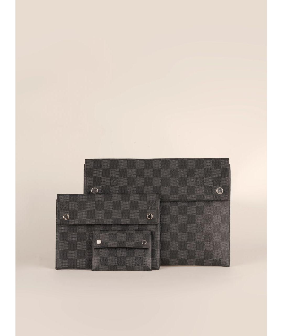 LOUIS VUITTON Черная папка для документов из канвы, фото 9