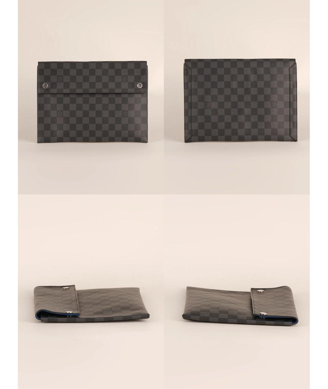 LOUIS VUITTON Черная папка для документов из канвы, фото 2