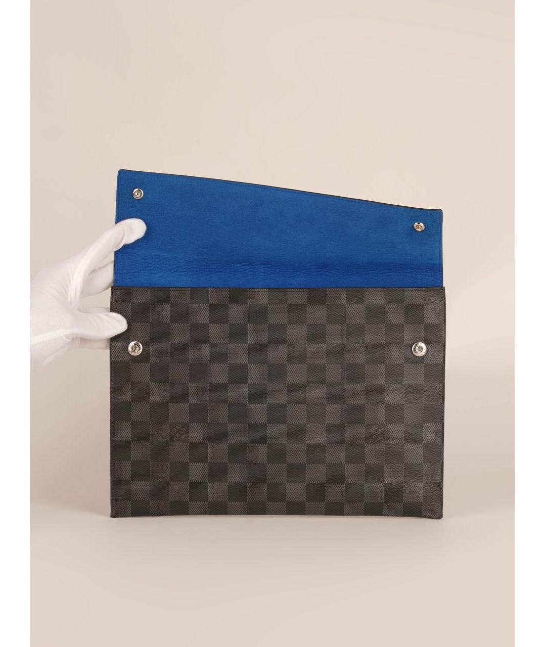 LOUIS VUITTON Черная папка для документов из канвы, фото 3