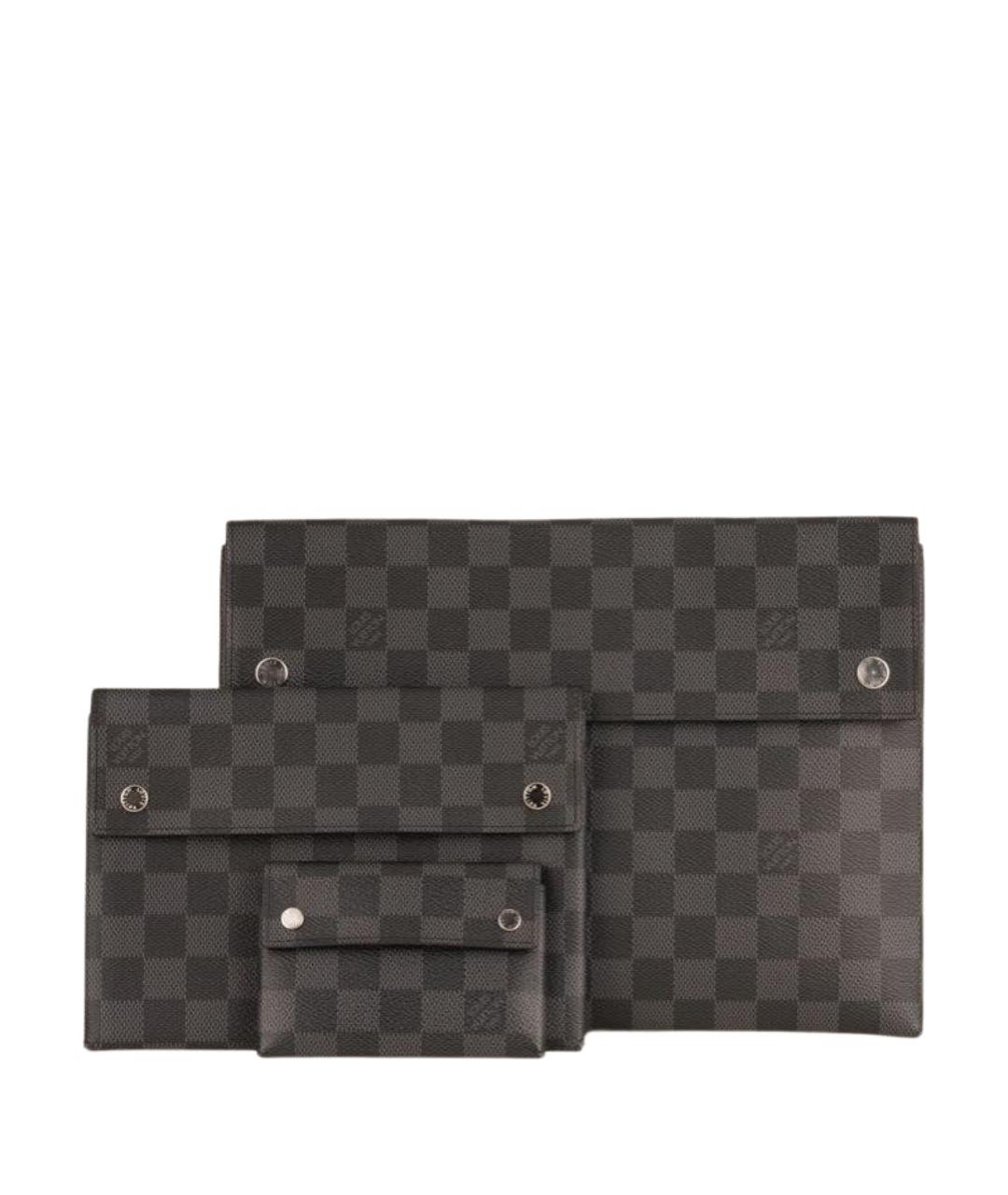 LOUIS VUITTON Черная папка для документов из канвы, фото 1