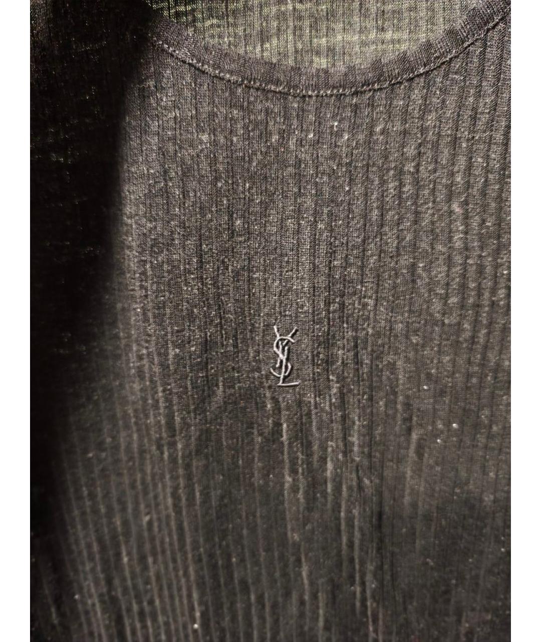 SAINT LAURENT Черная шерстяная майка, фото 3